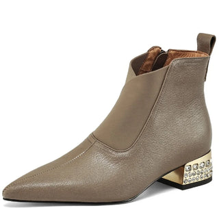 Pointed Toe Low Heel Sock Boots