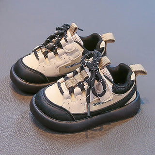 Autumn Sport Shoes For Children Ergonomics PU Leather Kid's Sneakers Soft-soled Anti-slippery Boy's Girl's Running Shoes