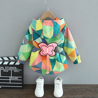 Cute Girls Cartoon Hooded Windbreaker
