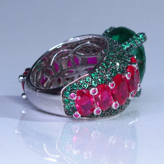 Luxury Large Gemstones Cocktail Ring