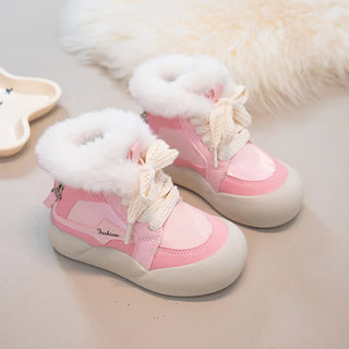 Faux Fur Winter Boots For Girls Thick Warm Children's Plush Boots Trend Fashion Teenager Kid's Snow Boots Outdoor Warm Boots
