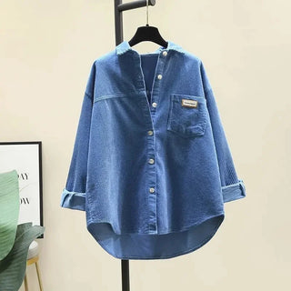 Women's Fashionable Cardigan Corduroy Shirt