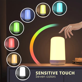 Touch Night Light Bluetooth APP Dimming RGB Lamp 3600mAh Rechargeable Music Ambiance Light Indoor Desktop Decorative Table Lamps
