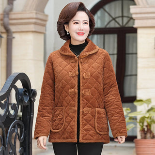 Grandma Padded Velvet Thicken Coat