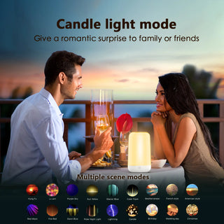 Touch Night Light Bluetooth APP Dimming RGB Lamp 3600mAh Rechargeable Music Ambiance Light Indoor Desktop Decorative Table Lamps