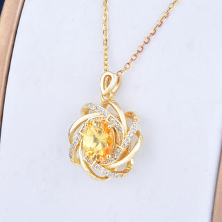 Atmospheric Imitation Yellow Crystal Pendant