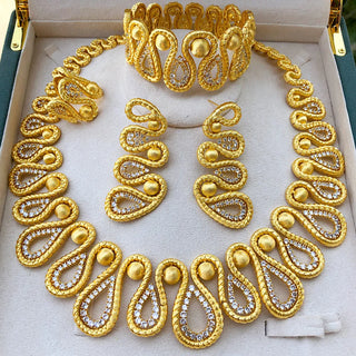 GODKI New Trendy 4PCS Multi Zircon Luxury African Jewelry Set For Women Wedding Party Zircon Crystal Dubai Bridal Necklace Gift