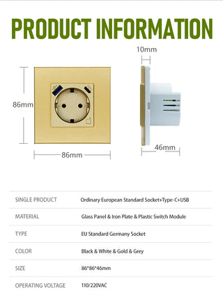 Smart VC Power Monitor Wall Socket