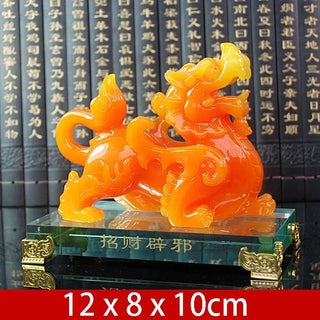 Imitation Jade Decorative Pixiu Ornament Statue Resin Modern Art Sculpture Home Living Room Office Feng Shui Statue