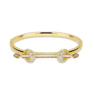 Synthetic Zircon White Diamonds Bangle