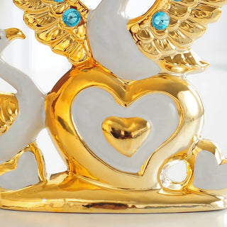 Gold Swan Porcelain Figurines Decorations