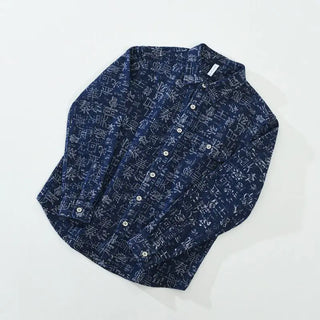 Versatile Retro Printed Cardigan Shirt