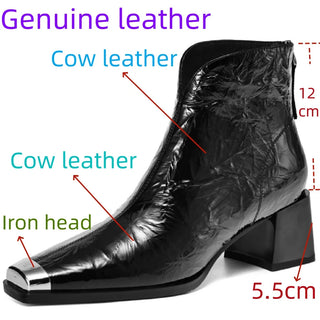 Genuine Leather Women Ankle Boots