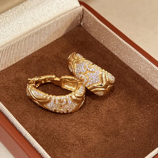 BELLUX Italian Vintage Gold-Plated Zircon Earrings