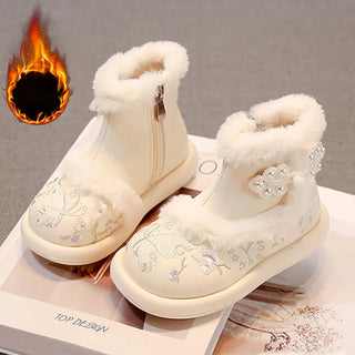 Faux Fur Winter Boots For Girls 2025 Trend Fashion Children's Snow Boots Anti-slippery Thick Warm Teenager Girl's Cotton Shoes