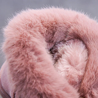 Girls Fleece-Lined Snow Shoes Children Thicken Warm Footwear New Kids Casual Winter Boots Toddler Padded Outdoor Walking Shoes