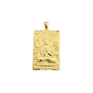 24K Real Gold Guanyin Pendant Necklace for Men
