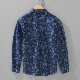Versatile Retro Printed Cardigan Shirt