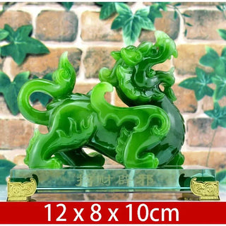 Imitation Jade Decorative Pixiu Ornament Statue Resin Modern Art Sculpture Home Living Room Office Feng Shui Statue