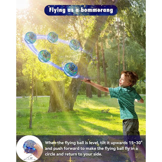 2025 Latest Cool Boys Toys Flying Orb Ball Toys for Ages 8-13 Hand Controlled Boomerang Hover Ball Mini Drone Flying Spinner UFO