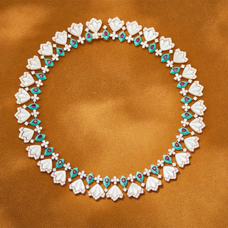 Luxury Maple Leaf Jewelry Set  White Mother of Pearl Necklace Earrings Bracelet Elegant Nature-Inspired Gift for Women jewellery