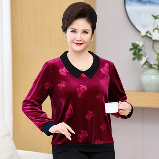 Women's Velvet Long Sleeve Tops