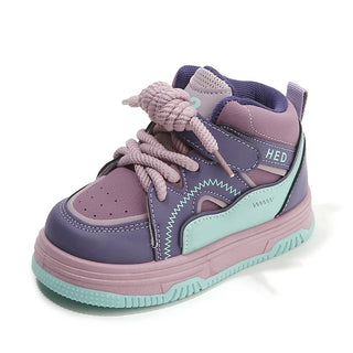 Autumn Sport Shoes For Children PU Leather Waterproof Boy's Girl's Running Shoes Ergonomics Soft-soled Kid's Sneakers