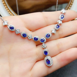 Luxury Blue Sapphire Ladies Pendant