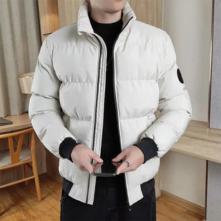 Winter Fleece Lined Thermal Thick Men Jackets Fashion Warm Coat Parkas Loose Korean Style Puffer Coat Outwear Red Black Parka