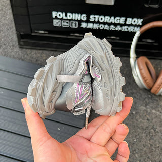 Trend Fashion Teenager Girl's Sneakers PU Leather Waterproof Kid's Sneakers Soft-soled Breathable Children's Sport Shoes