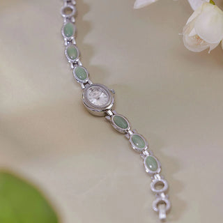 High-End Luxury Women’s Green Jade Quartz Bracelet Watch