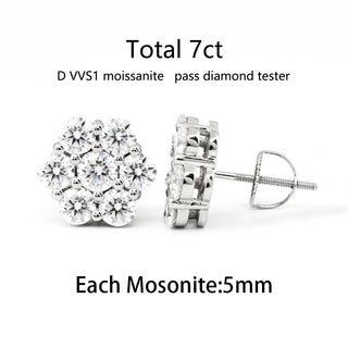 Full Moissanite Wedding Stud Earrings