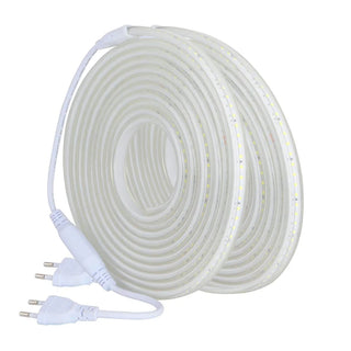LED Strip Light 120xSMD2835/m EU Plug In AC220V 8W/m Waterproof High Brightness Flexible Home Ceiling Kitchen Garden Tape Lamp