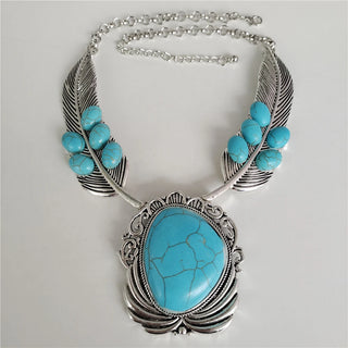 Long Vintage Indian Feather Necklace