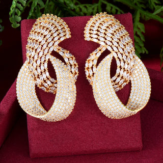 Luxury Crossover Circle Bridal Party Earring