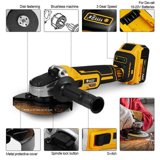 Cordless Brushless Electric Angle Grinder
