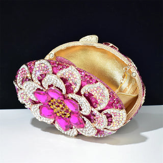 Luxury Flower Crystal Clutch Purse