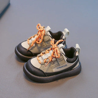 Autumn Sport Shoes For Children Ergonomics PU Leather Kid's Sneakers Soft-soled Anti-slippery Boy's Girl's Running Shoes