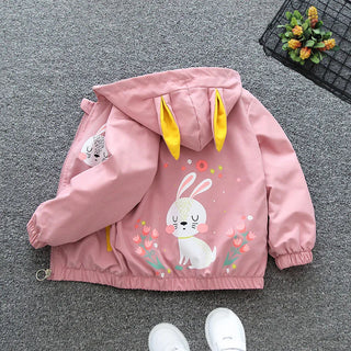Cute Girls Cartoon Hooded Windbreaker