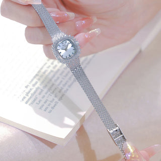 Fashion Watches For Women Elegant Luxury Diamond Square Dial Women's Watch Golden Small Clock Dress Female Quartz Wristwatch