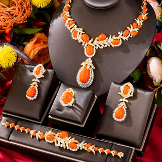 GODKI Famous Brand Turquoise Nigerian Dubai Jewelry Sets For Women CZ Zircon Wedding Bridal Necklace Dance Party