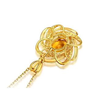 Atmospheric Imitation Yellow Crystal Pendant
