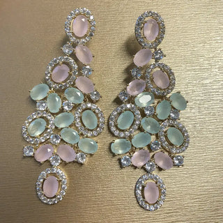 Cubic Zircon Big Wedding Earring