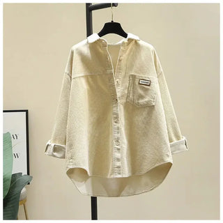 Women's Fashionable Cardigan Corduroy Shirt