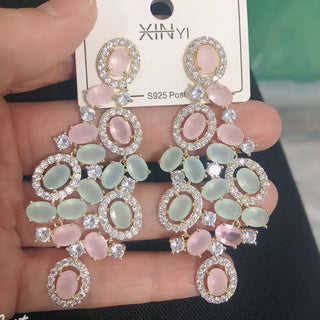 Cubic Zircon Big Wedding Earring