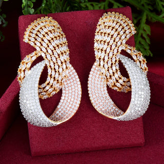 Luxury Crossover Circle Bridal Party Earring