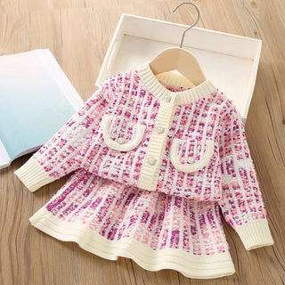 Foreigner Knitted Cardigan Girls Dress