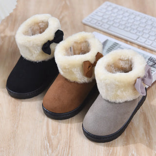 Thicken Warm Kids Shoes Winter Baby Plush Snow Boots Boys Girls Plus Velvet Cotton Shoes Casual Soft Bottom Sports Short Boots