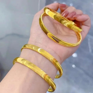 Luxury Cat's Eye 18k Gold Bangles