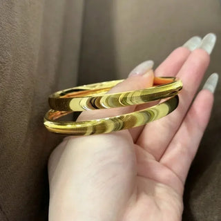 Luxury Cat's Eye 18k Gold Bangles